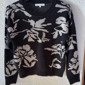 Maison Jules Black and Beige Patterned Sweater